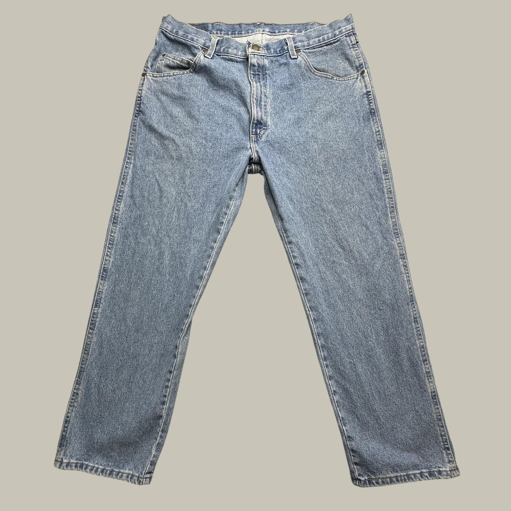 Wrangler Jeans Mens 36x29 Authentic Straight Light Wash Blue Denim 965TPSL